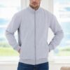 56777 Dewberry Zippered Mens Cardigan-GREY