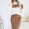 571-1 Sweater two-piece warm set - caramel + ecru