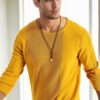 60226 Dewberry Knitwear Menswear Sweater-MUSTARD