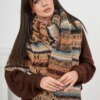 6072 Women's camel scarf + black