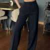 60948 Dewberry Oversize Women Trousers-BLACK