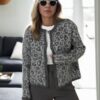 61353 Dewberry Leopard Patterned Cardigan-ANTHRACITE