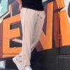 63521 Dewberry Elastic Waist Mens Baggy Pants-STONE
