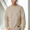 64602 Dewberry Basic Crew Neck Mens Sweatshirt-BEIGE