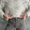 69491 Dewberry Patterned Openwork Knitwear Womens Sweater-CREAM