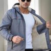 71189 Dewberry Inside Faux Für Mens Coat-SMOKED