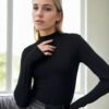 74053 Dewberry Finger Detailed Women Body-BLACK