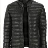 74456 Dewberry Slim Fit Puffer Mens PU Jacket-BLACK