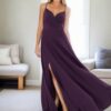 74886 Dewberry Rope Strap Slit Evening & Graduation Dress-MOR