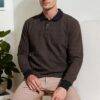 77856 Dewberry Polo Neck Mens Sweater-CAMEL