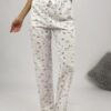 80156 Dewberry Women Pyjama Bottom-WHITE