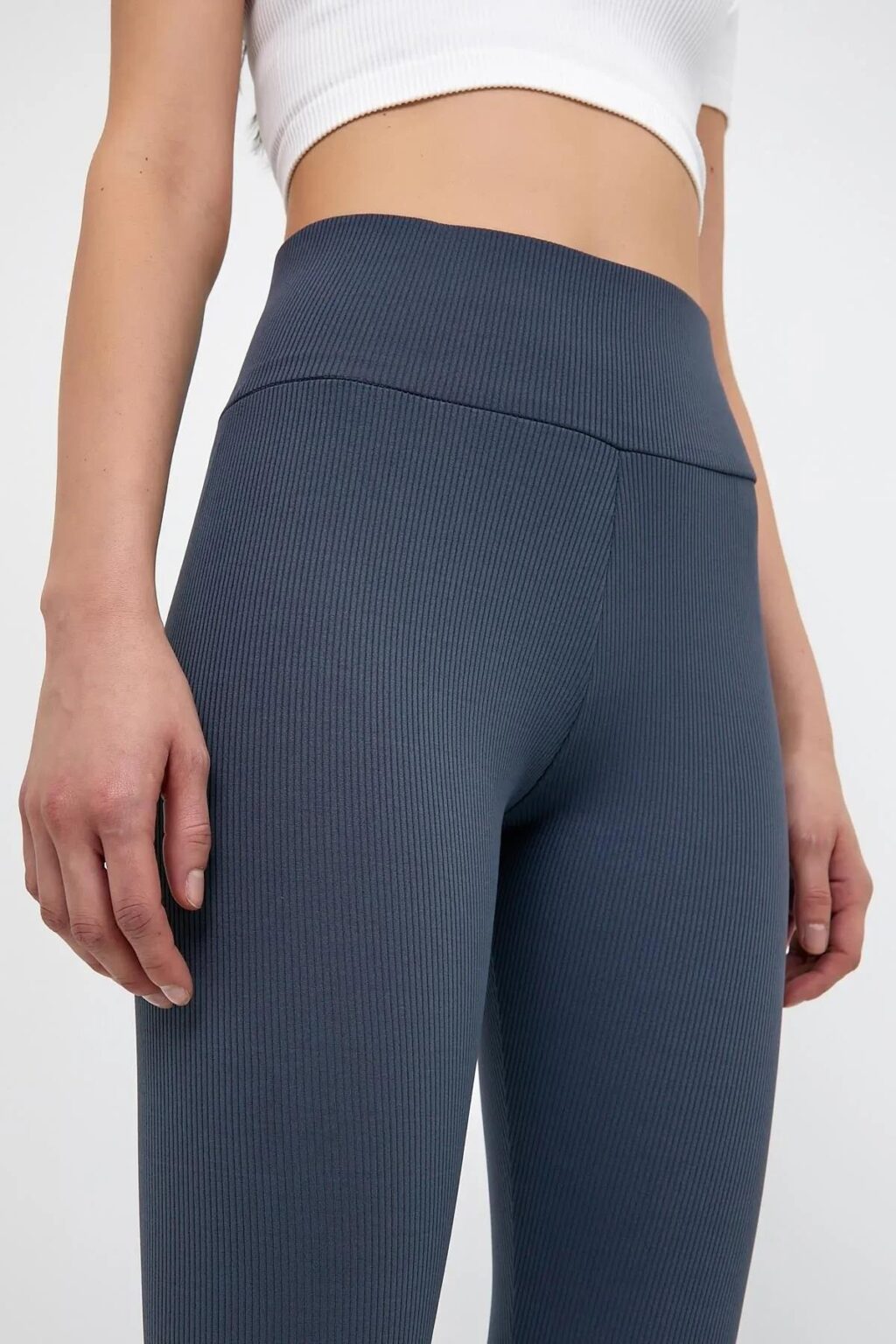80927 Dewberry High Waist Ribbed Interlock Womens Tights-INDIGO