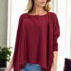 81734 Dewberry Knitwear Womens Poncho-BORDEAUX