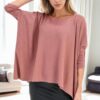 81734 Dewberry Knitwear Womens Poncho-DARK PINK