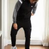 82501 Dewberry Mens Tracksuit Set-BLACK