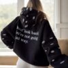 84987 Dewberry Oversize Women Sweatshirt-BLACK