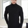 87325 Dewberry Mens Knitted Patterned Sweater-SMOKED