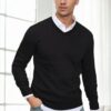 88341 Dewberry V Neck Knitwear Mens Sweater-BLACK