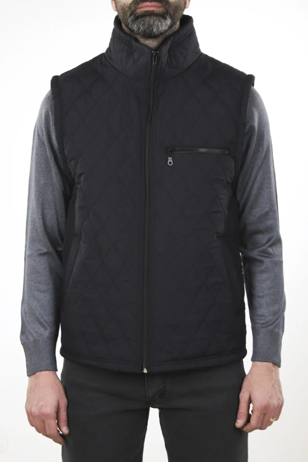 88816 Dewberry Quilted Pockets and Fleece Inside Mens Vest-NAVY BLUE