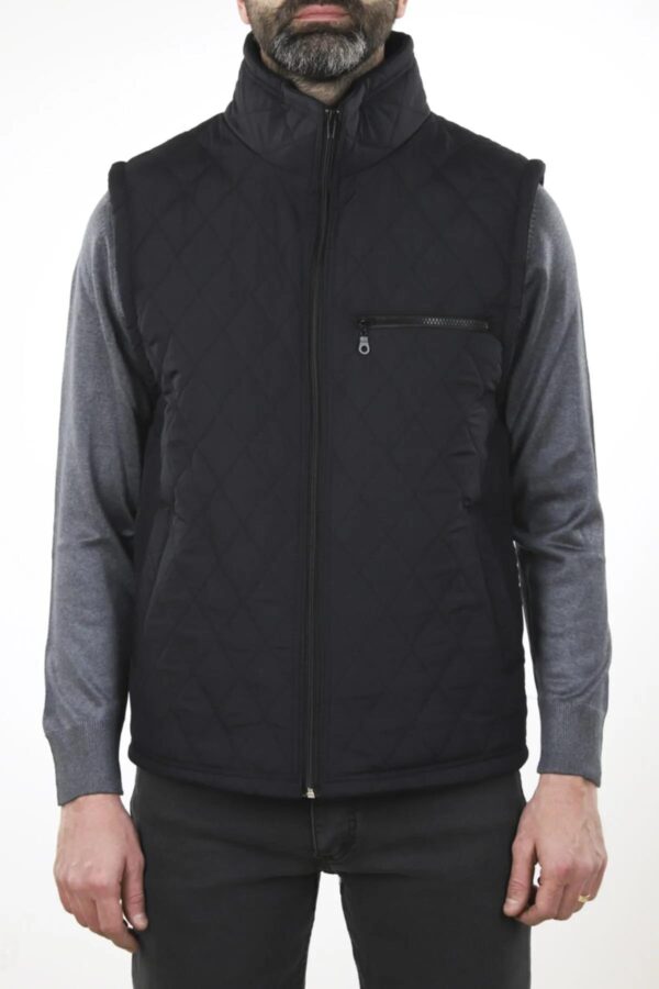 88816 Dewberry Quilted Pockets and Fleece Inside Mens Vest-NAVY BLUE