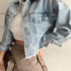 90767 Dewberry Ice Blue Laser Denim Jacket-BLUE