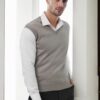 90829 Dewberry V Neck Sleeveless Knit Mens Sweater-LIGHT GREY