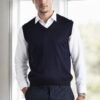 90829 Dewberry V Neck Sleeveless Knit Mens Sweater-NAVY BLUE