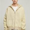 90s Zip-Up Hoodie in Heavy Stone Washed Beige