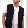 94105 Dewberry Multi-Pocket Mens Vest-BLACK
