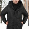 95968 Dewberry Hooded Coat Parka with Fleece Inside-BLACK