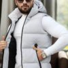 98149 Dewberry Hooded Mens Vest-LIGHT GREY