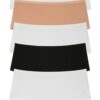 98545 Dewberry Women Panties High Waist Pack of 5-BLACK-WHITE-CAMEL