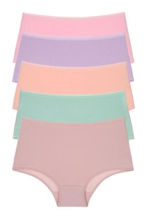 98545 Dewberry Women Panties High Waist Pack of 5-SALMON