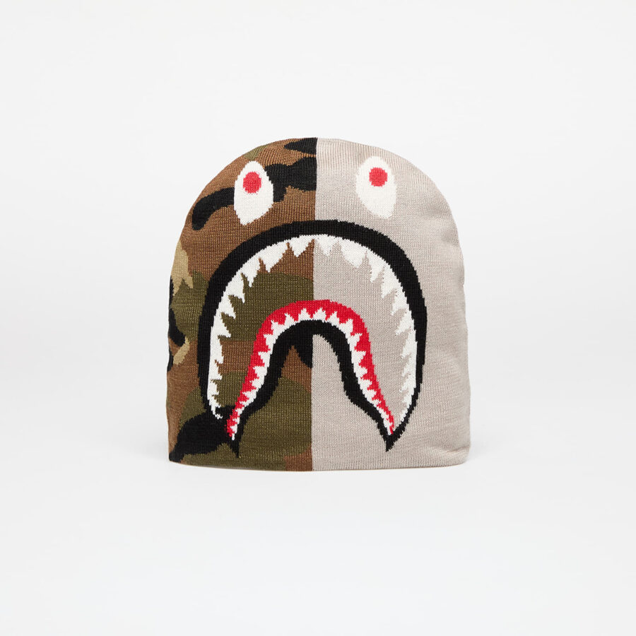 A BATHING APE 1st Shark Knit Hat Gray Universal-alacsony-ár