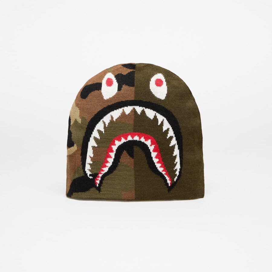 A BATHING APE 1st Shark Knit Hat Olivedrab Universal-alacsony-ár
