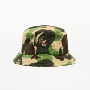 A BATHING APE Abc Camo Boa Fleece Bucket Hat M Green L-alacsony-ár