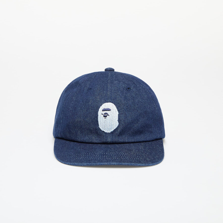 A BATHING APE Ape Head Denim Cap Indigo Universal-alacsony-ár