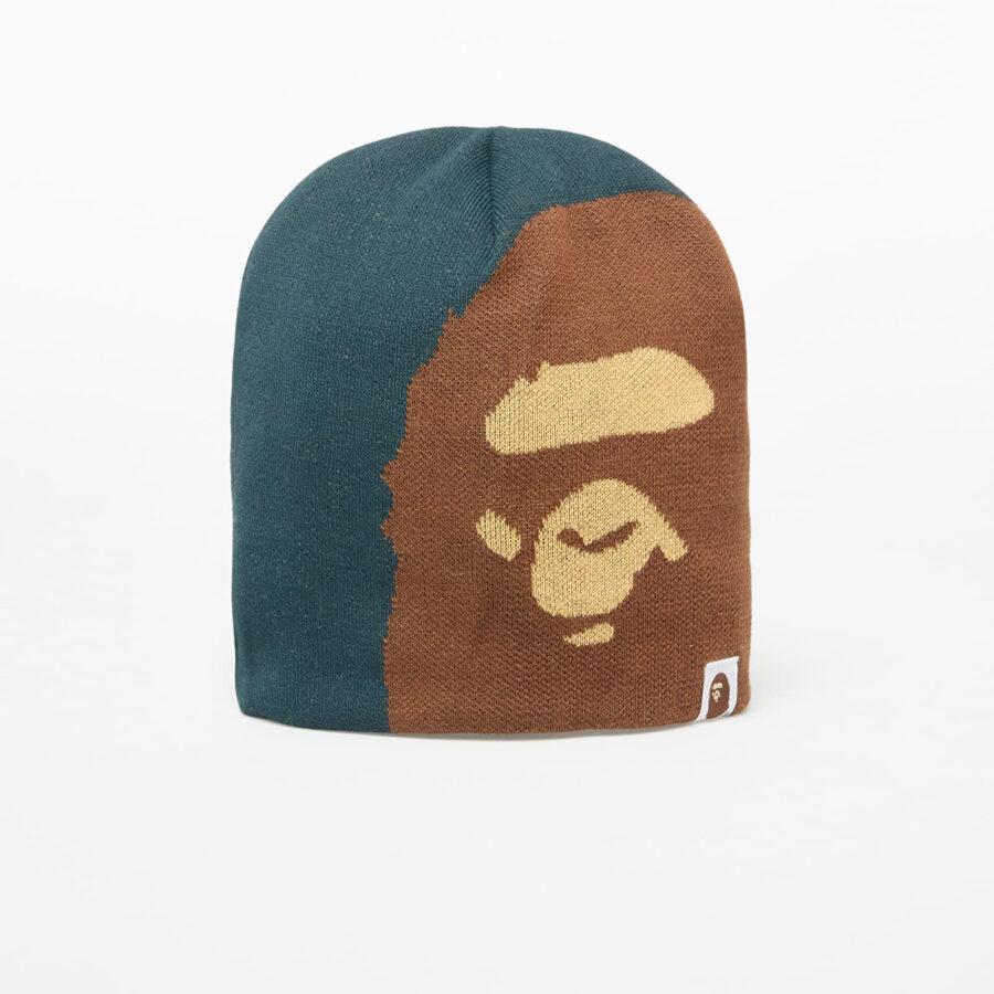 A BATHING APE Ape Head Knit Cap Green Universal-alacsony-ár