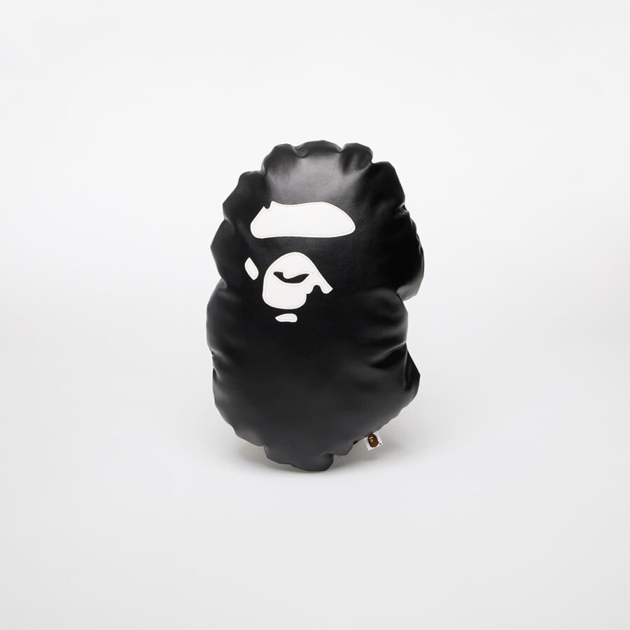 A BATHING APE Ape Head Pu Leather Cushion M Black Universal-alacsony-ár