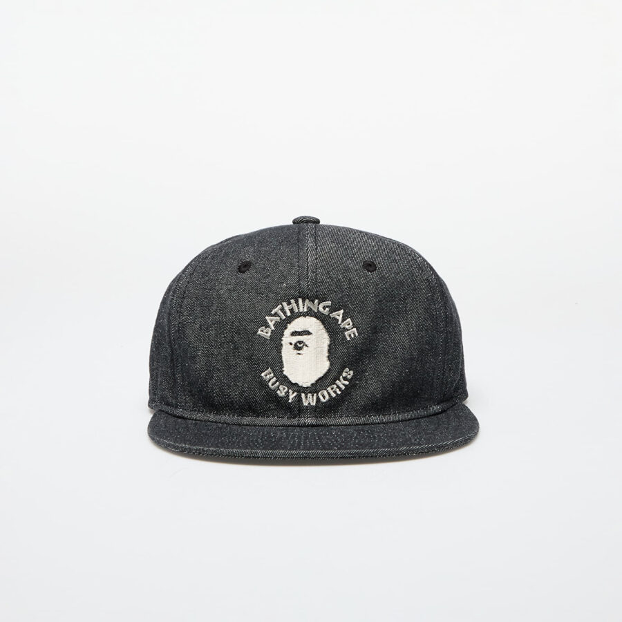 A BATHING APE Busy Work Denim Cap M Black Universal-alacsony-ár
