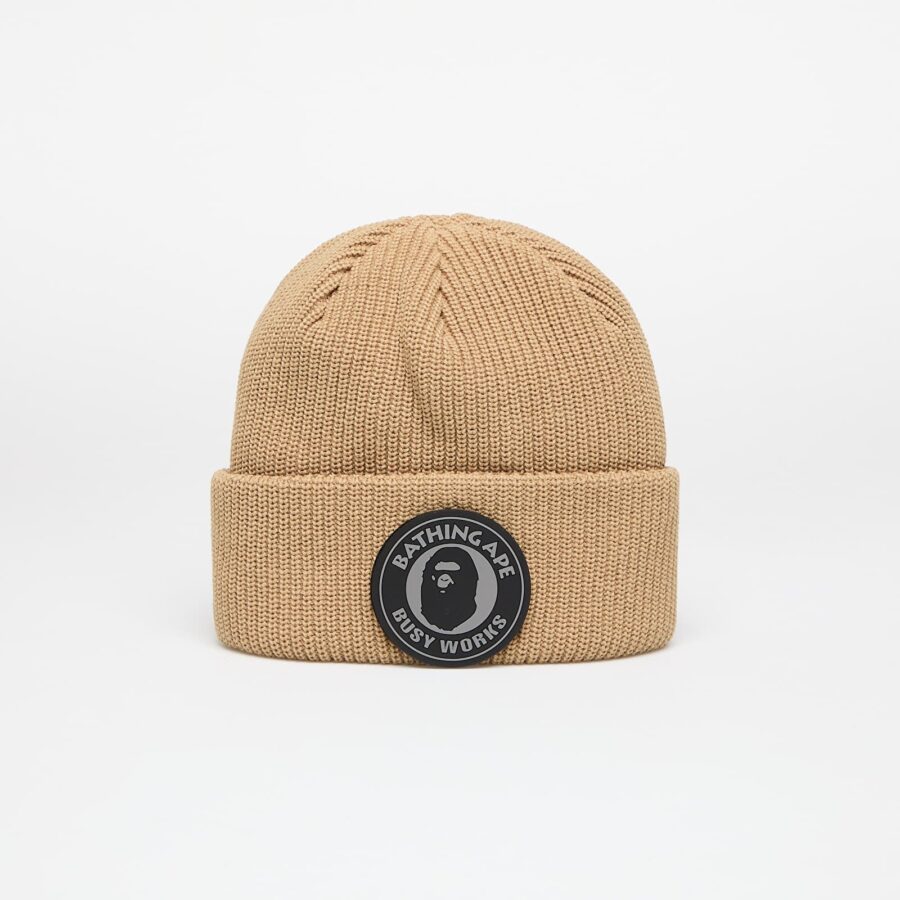 A BATHING APE Busy Work Knit Hat Beige Universal-alacsony-ár