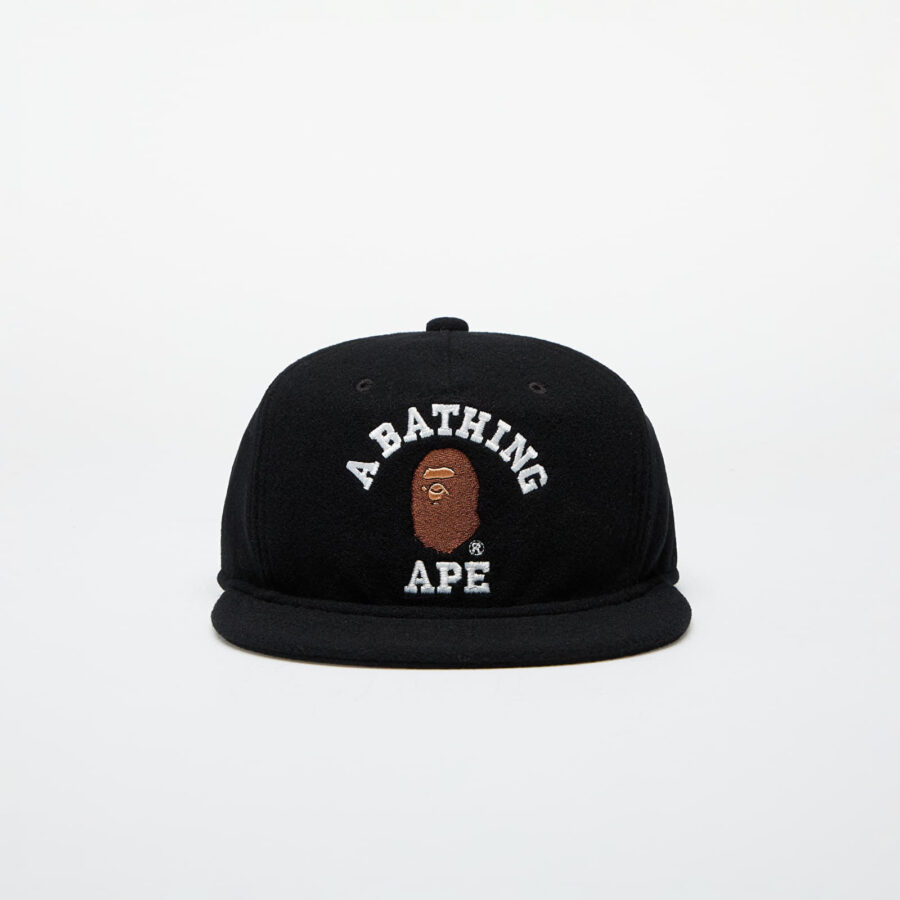 A BATHING APE College Wool Cap M Black Universal-alacsony-ár