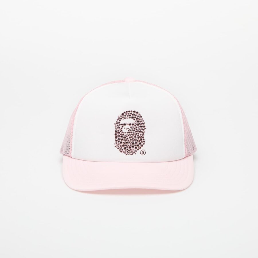 A BATHING APE Crystal Stone Ape Head Mesh Cap Pink Universal-alacsony-ár