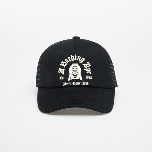 A BATHING APE Logo Cotton Panel Mesh Cap Black Universal-alacsony-ár