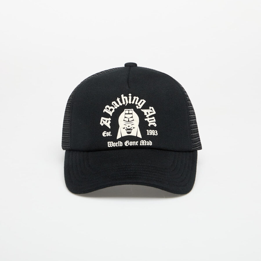 A BATHING APE Logo Cotton Panel Mesh Cap Black Universal-alacsony-ár