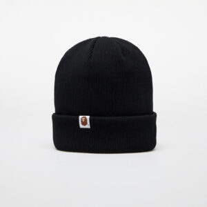 A BATHING APE Logo Knit Cap M Black Universal-alacsony-ár
