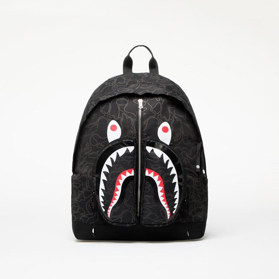 A BATHING APE Neon Camo Shark Day Pack Black Universal-alacsony-ár