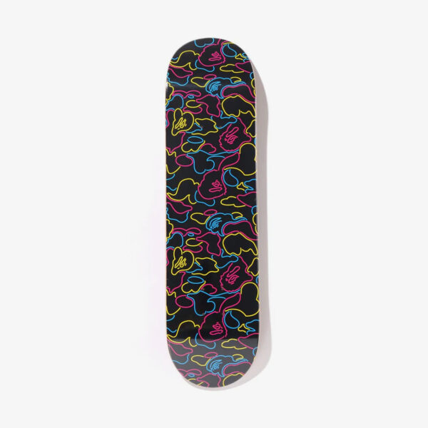 A BATHING APE Neon Camo Skateboard Black Universal-alacsony-ár