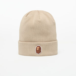 A BATHING APE One Point Ape Head Knit Cap Beige Universal-alacsony-ár