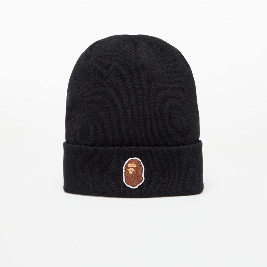 A BATHING APE One Point Ape Head Knit Cap Black Universal-alacsony-ár